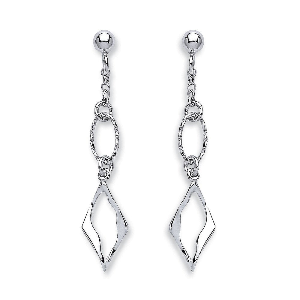 Silver Fancy Link Drop Earrings - Fine Ring - Certified Authentic - Swiss Made - UK Stock – Luxury Jewellery by Imperi